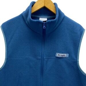 Columbia PFG Fleece Vest Men's Size Medium Blue Sleeveless Zip Up Outdoor